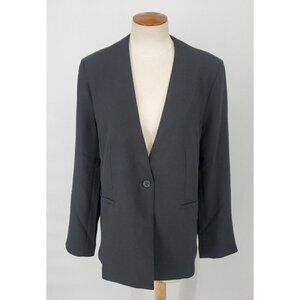 Spanx Collarless Blazer Black Womens Long Sleeve Jacket Size Small